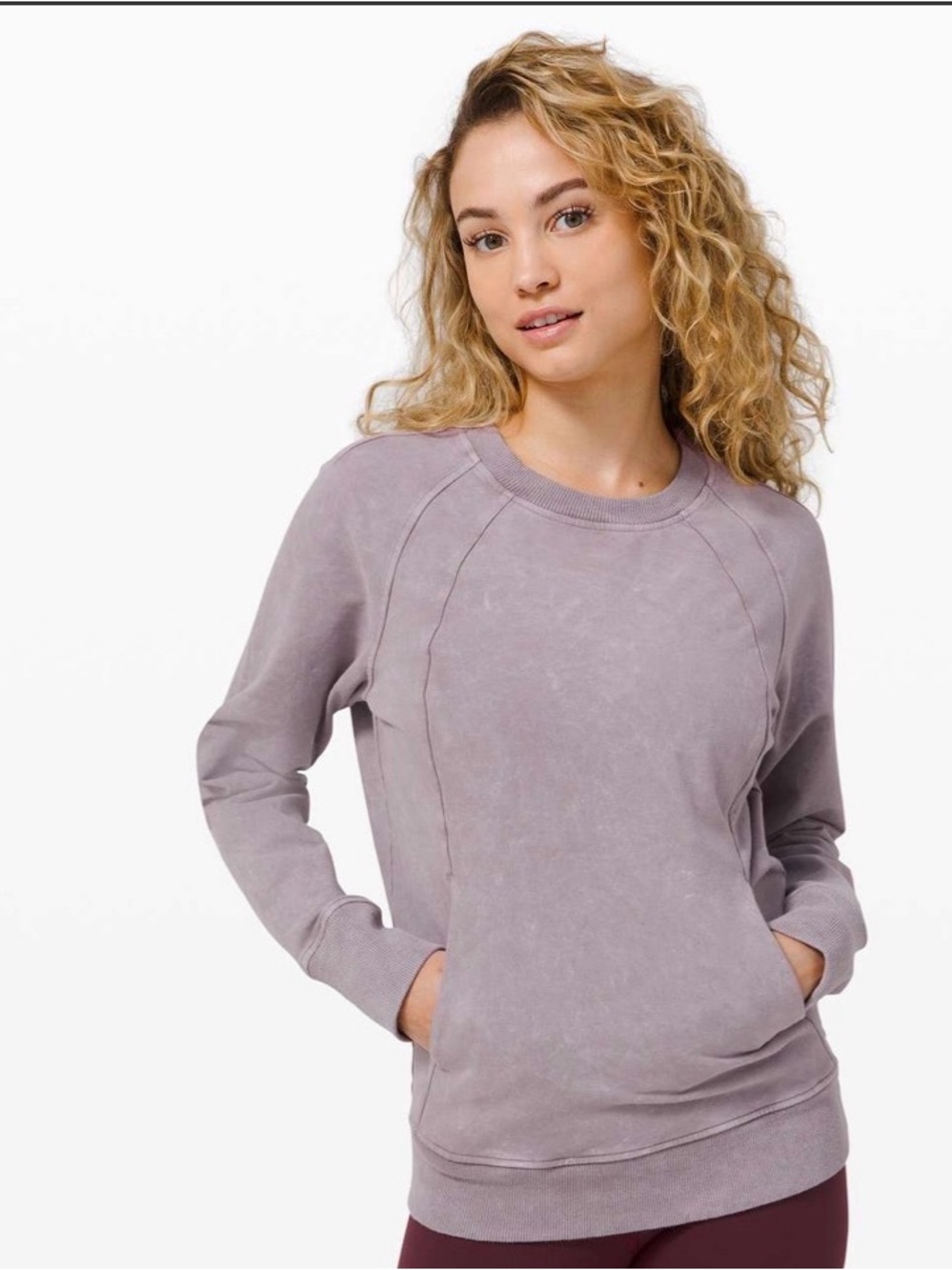 lululemon athletica Scuba Crew in Washed Lunar Rock